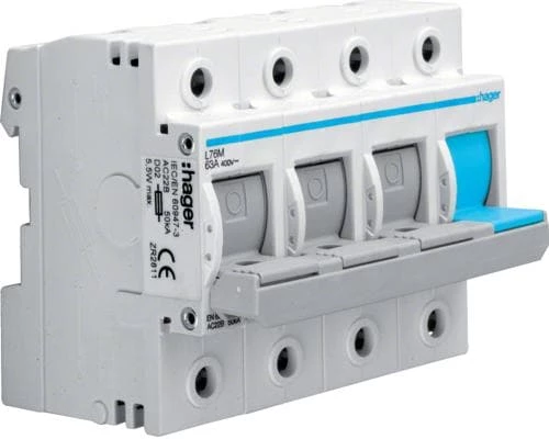 HAGER L76M Schalter-Sicherungs D0,3P+N,63A 3 HAGER L76M Schalter-Sicherungs D0,3P+N,63A