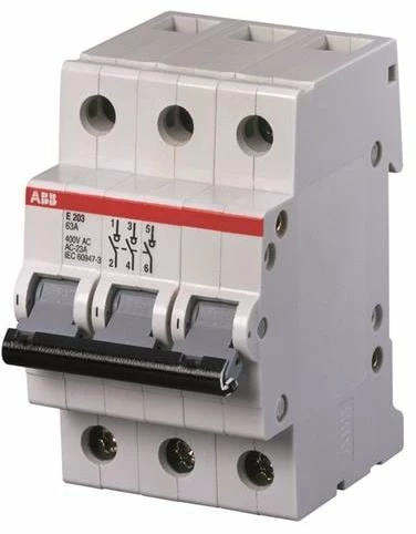 ABB E203/63G Trennschalter, 3P, 63A (2CDE283001R1063) 3 ABB E203/63G Trennschalter, 3P, 63A (2CDE283001R1063)