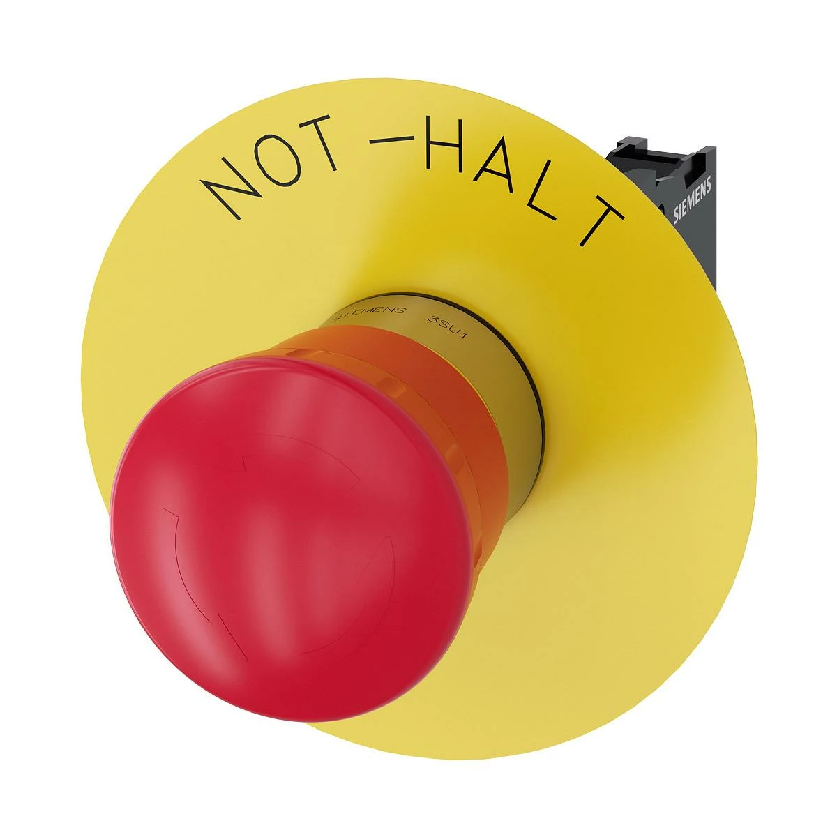 Siemens 3SU1150-1HB20-1CH0 NOT-HALT-Pilzdrucktaster Mit Gelbem Unterlegschild, 1 Öffner, Schraubanschluss 3 Siemens 3SU1150-1HB20-1CH0 NOT-HALT-Pilzdrucktaster Mit Gelbem Unterlegschild, 1 Öffner, Schraubanschluss